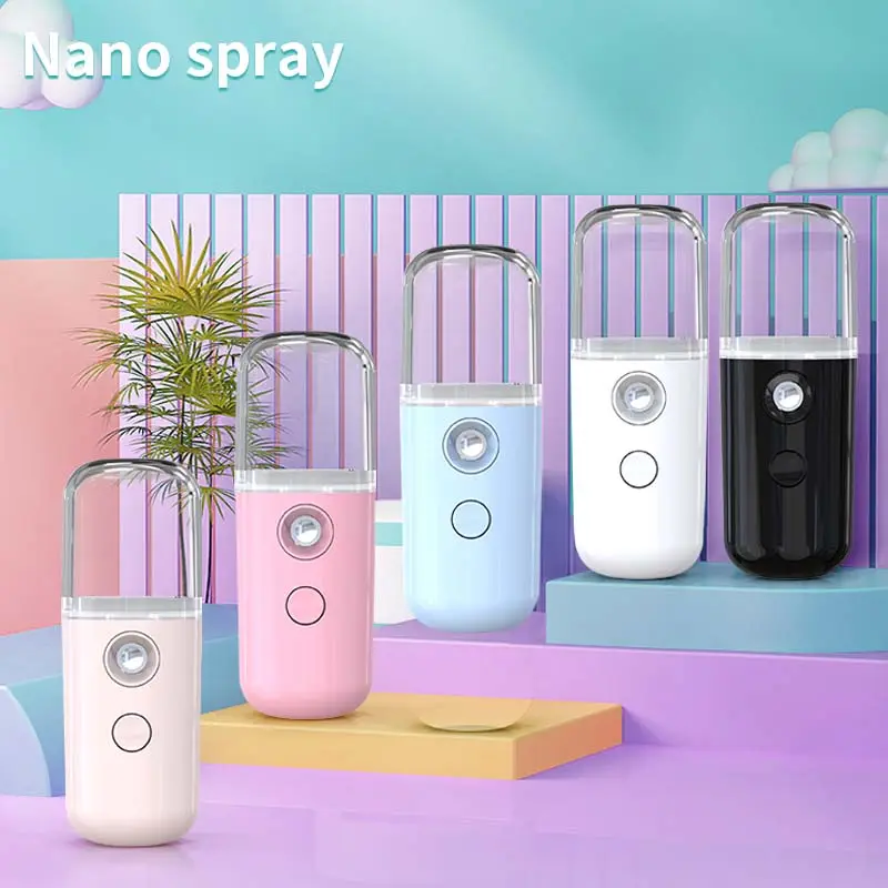 Novidades em produtos de tendência 2024, mini spa Nano, vaporizador facial, spray hidratante, máquina de pulverização