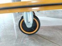 Carretilla de Plataforma Plegable con Ruedas de PU Negras y Amarillas, Carro de Mano Plano de Acero Resistente para Transporte en Almacén