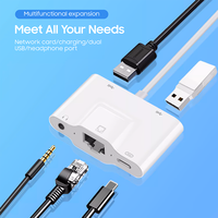 Großhandel USB-Hub-Adapter 5 Anschlüsse für iOS mit HDMI USB2.0 PD-Ladung RJ45 Ethernet 3,5mm AUX Dockingstation für iPad iPhone