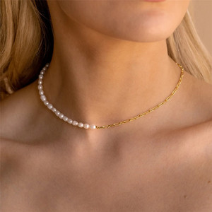 CANNER Nouveau Collier Ras du Cou Simple en Argent Sterling S925, Style Ins, avec Perles et Chaîne Trombone, Cadeau pour Femme - Product Image 4