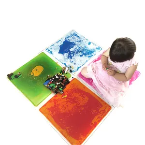 New Technology Product Kids Sensory Gel Floor Tile Baby Playhouse Nursery Room Kindergarten Color Tactile Sensory Mat Liquid