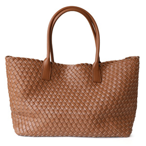 Qiyue Dames Luxe Waterdichte <span class=keywords><strong>Pu</strong></span> Lederen Geweven Cabriolet Schoudertas 2 Stuks Clutch Tasje-Kleine/Grote Maten Voor Dagelijks - Product Image 3