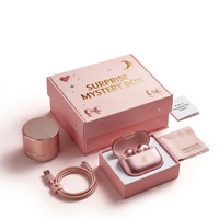 Coffret cadeau électronique rose personnalisé OEM avec écouteurs, haut-parleur, accessoires pour smartphone, cadeaux promotionnels de Noël en gros