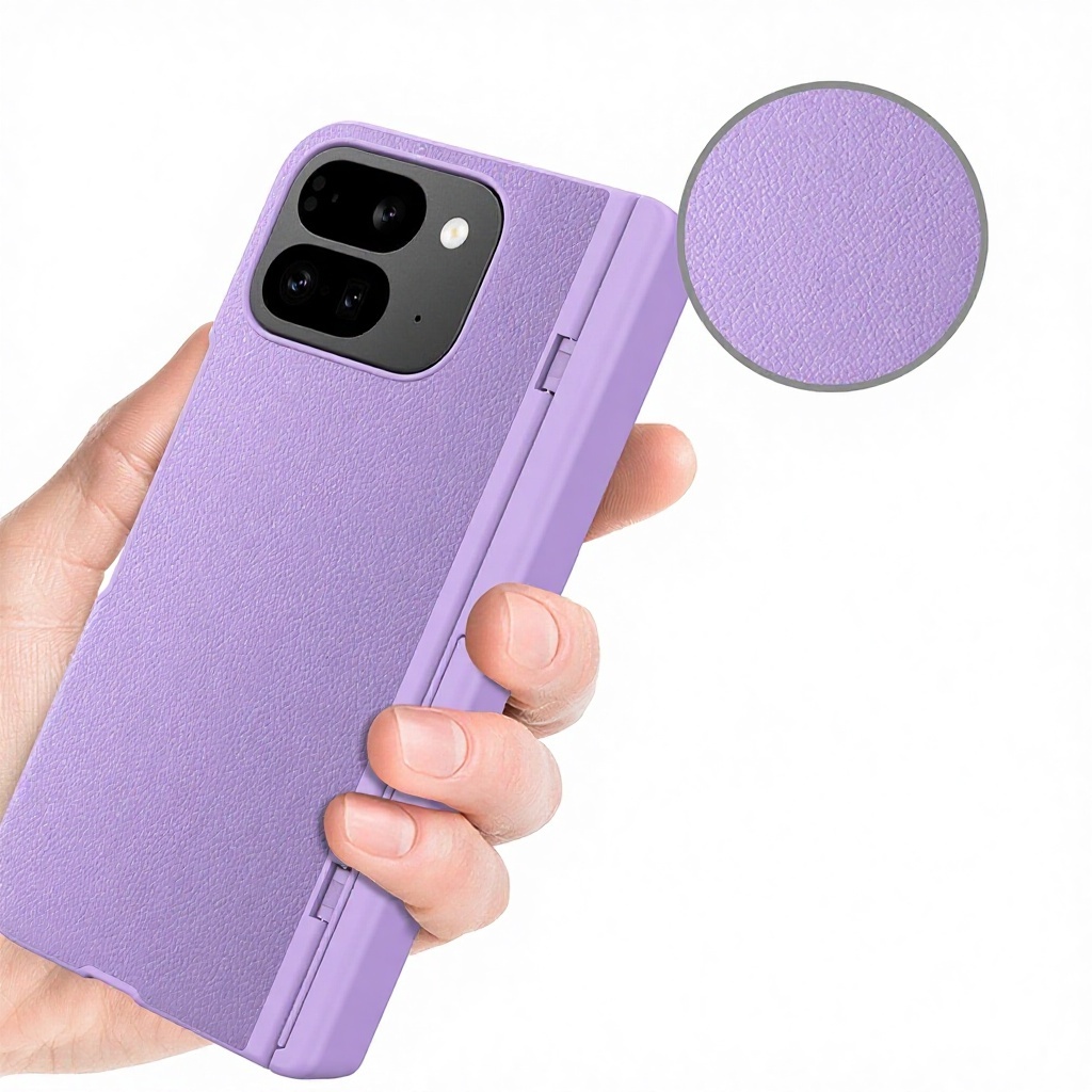 For Google <strong>Pixel</strong> <strong>10</strong> <strong>Pro</strong> <strong>Fold</strong> with Screen Protector, Hidden Kickstand, Leather Texture PC Full-Body Shockproof Hinge Protection
