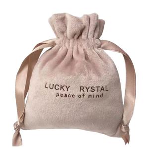 Low MOQ Velvet Bag Pouch Custom logo Printing Velvet Drawstring Dust Gift Cosmetic Packaging Bag Drawstring Pouch Small Jewelry - Product Image 2