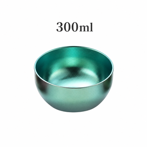 Bol à riz et soupe coréen vintage en titane double couche, vaisselle rétro dorée avec design anti-chute pour enfants - Product Image 6