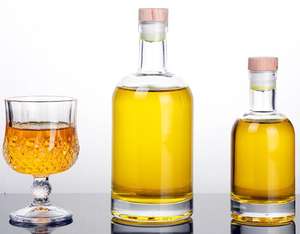 Bouteille de liqueur en verre pour vodka ou whisky, transparente ou givrée, avec <span class=keywords><strong>bouchon</strong></span> en liège, 100 ml, 200 ml, 375 ml, 500 ml, 750 ml, 1000 ml - Product Image 6