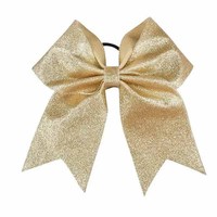 Grand nœud de cheerleading scintillant de 8 pouces pour filles, accessoires pour cheveux, grand nœud avec boucle élastique noire, chouchous pour cheveux