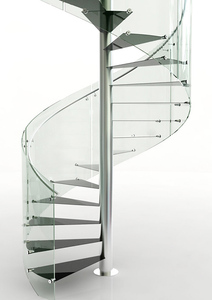 Alta calidad pequeño espacio barandilla <span class=keywords><strong>de</strong></span> vidrio <span class=keywords><strong>de</strong></span> <span class=keywords><strong>diseño</strong></span> hierro escalera en espiral para escalera interior - Product Image 6