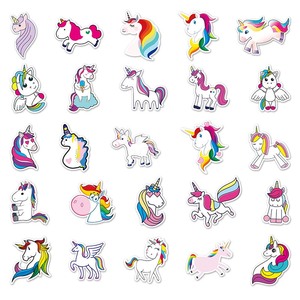 50 PCS wasserdichte Cartoon Einhorn Aufkleber Kinder Graffiti niedlichen Einhorn Wasser flasche Gepäck Gitarre ästhetische Aufkleber für Kinder - Product Image 3