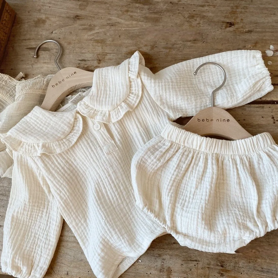 Baby Van Hoge Kwaliteit Dunne Katoenen Lotusblad Kraag Revers Top Broodbroek Pak Koreaanse Versie Pasgeboren Casual Jumpsuit