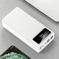 Banques d'alimentation 50000mAh LOGO OEM Double lumière LED Banque d'alimentation Haute capacité Batterie de secours Chargeur avec quatre ports USB de charge