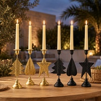 Porte-bougie en métal nordique en forme d'étoile, de cœur et d'arbre de Noël pour la décoration de table, de la maison et des fêtes