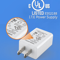 Cargador de Teléfono Portátil de Viaje Rápido con un Solo Puerto USB de 5W 5V 1A, Marca Shenzhen Lvxiangyuan, Adaptador de Corriente con Enchufe Estadounidense, Certificaciones UL, FCC, DOE, VI, NRCAN