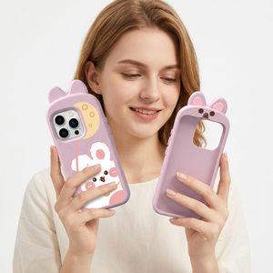 เคสโทรศัพท์กันน้ำกันกระแทก ลายการ์ตูนกระต่ายน่ารัก สำหรับ iPhone 15 Pro ขายส่ง HGD 3D Fun รุ่นยอดนิยม - Product Image 1
