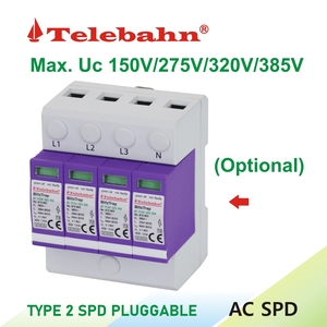 Telebahn AC SPD 4P 275V 320V 385V 20kA -40kA KEMA T2 dispositif de protection contre les surtensions <span class=keywords><strong>TN</strong></span>-S à <span class=keywords><strong>3</strong></span> phases Protection contre les surtensions - Product Image 6