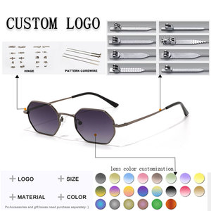 Gafas de Sol Unisex con Marco Metálico Octagonal, Lentes Marrones, 100% Protección UV, Moda Casual para Adultos - Product Image 2