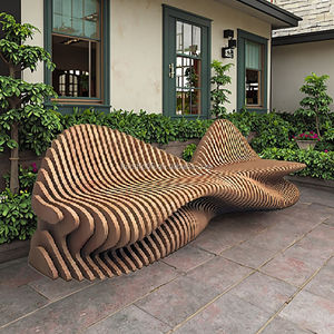 Banco de Servicio de Madera Elegante y de Lujo para Oficina, Aire Acondicionado, Parques, Gimnasios, Patios y Centros Comerciales - Duradero - Product Image 3