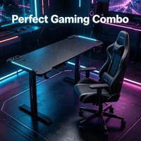 Bureau de jeu motorisé réglable en hauteur avec pieds carrés en tube – Combo gaming