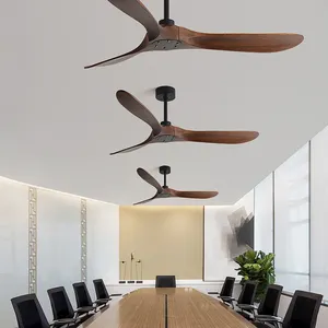 Ventilatori da soffitto a distanza a 3 pale decorativi in legno massello Led nessuna lampada porta un forte flusso d'aria ventilatori da soffitto personalizzati a Led