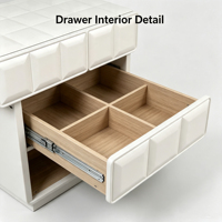 Table de maquillage moderne, écologique, durable, extensible, avec tiroirs, réglable, avec panneau LED et armoire de rangement