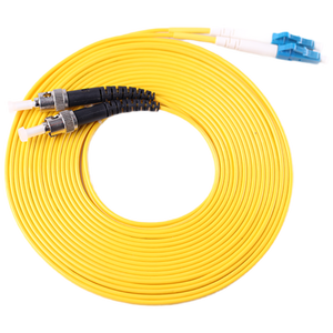 Cavo Patch in Fibra Ottica da 1m (3ft) 2 Fibre LC UPC Duplex a ST UPC Duplex Single Mode (OS2) Riser (OFNR) 2.0mm con Buffer Stretto Giallo - Product Image 5