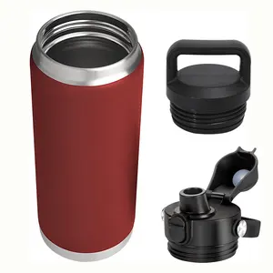Vaso de Acero Inoxidable con Aislamiento al Vacío de 36 oz/46 oz, Botella de Agua, Botella de Gimnasio para Café con Tapa y Pajita - Product Image 1