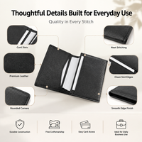 Dompet Kartu Lipat Dua, Kantong Dokumen Tipis, Organizer Perjalanan, Label Pribadi, Sesuai Standar REACH, Penutup Magnetik, Dapat Disesuaikan