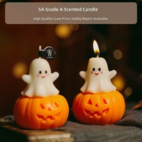 Lilin Halloween Set Lilin Beraroma Labu Hantu Lucu Buatan Tangan Hadiah Kecil Praktis Dekorasi Suasana Kreatif