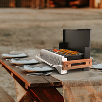 Mini grilles de barbecue portables pliantes carrées pour le jardin, la randonnée en famille, pour le camping et l'extérieur