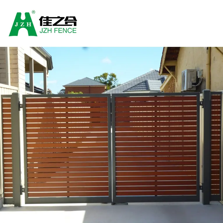 Pannello di recinzione di capra in legno 1800X2400 tubo quadrato in alluminio su misura cancello scorrevole e recinzione