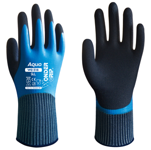 Neue Blaue Nylon-<span class=keywords><strong>Latex</strong></span> Vollständig Schaumbeschichtete Wasserdichte Garten-Arbeitshandschuhe - Product Image 1