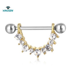 Anillos <span class=keywords><strong>de</strong></span> pecho <span class=keywords><strong>de</strong></span> herradura <span class=keywords><strong>de</strong></span> lujo, estilo perforado, totalmente adornados con cristales brillantes, <span class=keywords><strong>de</strong></span> metal que no se desvanece, para hombre y <span class=keywords><strong>mujer</strong></span>, estilo urbano, decoración llamativa. - Product Image 5
