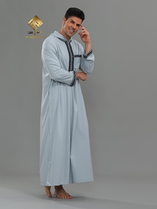 Burqa pour homme, doux et confortable, décontracté, à manches longues, respirant, en polyester, avec broderie, nouveau style, motif tribal marocain - Product Image 3