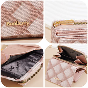 短い財布女性用かわいい卸売小さなカスタム財布ボタンと金属ジッパーPUレザー中国工場供給 - Product Image 6