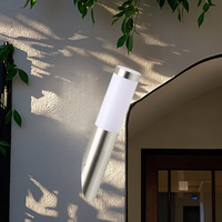 Fuente de Luz Reemplazable, Tira Larga, Bombillas E27 LED, Lámpara de Pared para Exteriores, Uso en Caminos y Jardines, Sensor PIR Seleccionable, Resistente al Agua