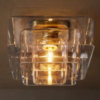 Plafonnier moderne en laiton, acier et verre pour chambre à coucher, couloir, intérieur, maison