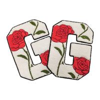 Lettre de logo design personnalisé coudre sur broderie personnalisée patchs tissés en chenille fer sur crochet patchs brodés personnalisés