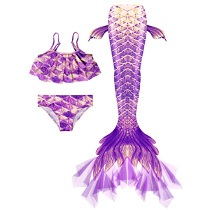 Costume da Bagno Elastico <span class=keywords><strong>per</strong></span> Bambine, Coda di Sirena ad Asciugatura Rapida, Tankini Ispirato a <span class=keywords><strong>Film</strong></span> e Serie TV - Product Image 1