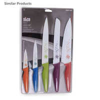 Ensemble de 5 couteaux antiadhésifs imprimés papillons colorés avec support de rangement pour comptoir – Outils de cuisine pratiques directement des usines