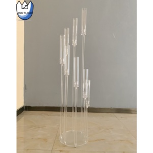 Yyz pha lê vàng nến đứng hiển thị điện tử nến centerpieces đứng nến xi lanh nến chủ sở hữu cho nhà hàng - Product Image 1