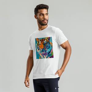 Image personnalisée T-shirts pour hommes à col ras du cou à deux côtés Modèle imprimé en coton surdimensionné 220gsm Fabriqué pour les États-Unis - Product Image 3
