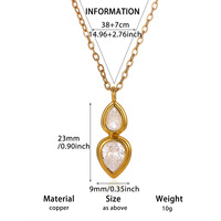 Collier en acier inoxydable plaqué or, résistant à la ternissure et à l'eau, avec pendentifs cœur, étoile et lune, tendance TikTok, par Fanhua Jewelry
