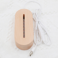 Bases en bois avec planches acryliques pour l'écriture Base de lumière LED chaude avec câble USB pour l'application de la chambre à coucher