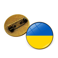 Insigne à épingle ronde en métal de revers ukrainien personnalisé en gros artisanat en métal