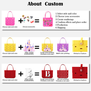 Bolso de Playa EVA para Mujer, Impermeable, Colorido, de Goma, con Orificios Perforados, para Verano, Piscina, Compras - Product Image 4