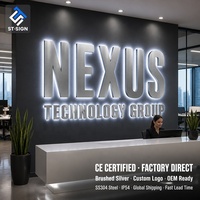 Panneau lumineux LED personnalisé à prix d'usine Shuntai, lettres rétroéclairées, enseigne extérieure pour façade de magasin, logo d'entreprise 3D en métal, enseigne LED
