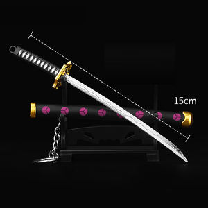 15cm Roronoa Zoro épée lame porte-clés OP Anime une pièce Zoro Yomato Sanda Kitetsu arme <span class=keywords><strong>Katana</strong></span> 1:12 équipement jouet artisanat jouets - Product Image 6