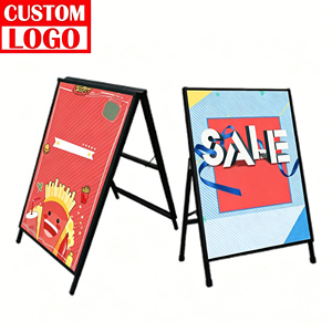 Marco de Carteles Portátil Antirrobo de Doble Cara y Autoportante de 22.375 x 34 Pulgadas para Exhibición de Menús en Bistro al Aire Libre - Product Image 1