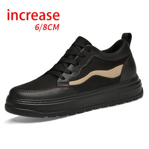 Baskets pour hommes invisibles rehaussantes de 8 cm, blanches, sport et décontractées, antidérapantes, à semelle épaisse, polyvalentes, pour printemps automne, en maille - Product Image 1